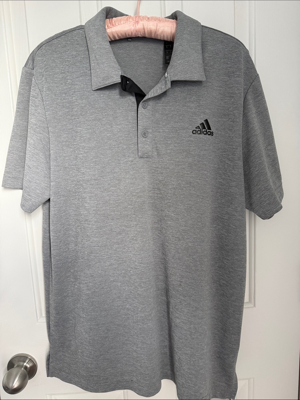 adidas Gray Men's Performance Polo with Black Logo